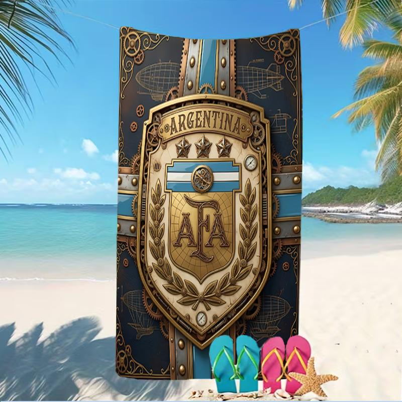 Beach Towel with Argentina Football Pattern - soft,absorbent,machine washable Lightweight&Modern,swimming,Travel Essentials