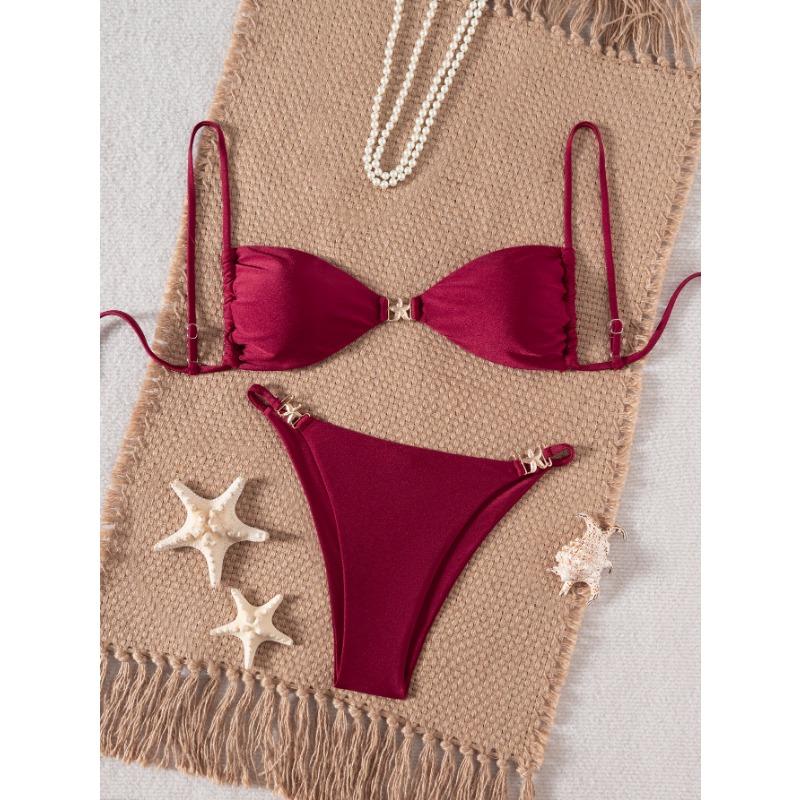 

Новый раздельный купальник с леопардовым принтом, на шнуровке, жемчужный, трехточечный, сексуальный купальник L