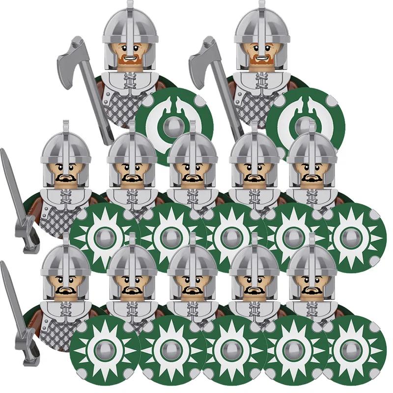 Średniowiecze Seria Władca Pierścieni Królewska Gwardia Rycerzy Lohan Starożytni Łucznicy Figurki Żołnierzy Klocki Zabawki dla Dzieci