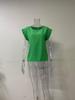 2024 Women's Summer Ruffle Blouse - Casual Short-Sleeve Round Neck Shirt