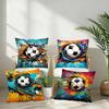 New Football Print Pillow Case Sofa Decorative Home Double-sided Printing Short Plush Cushion Pillow Cover Holiday Gift