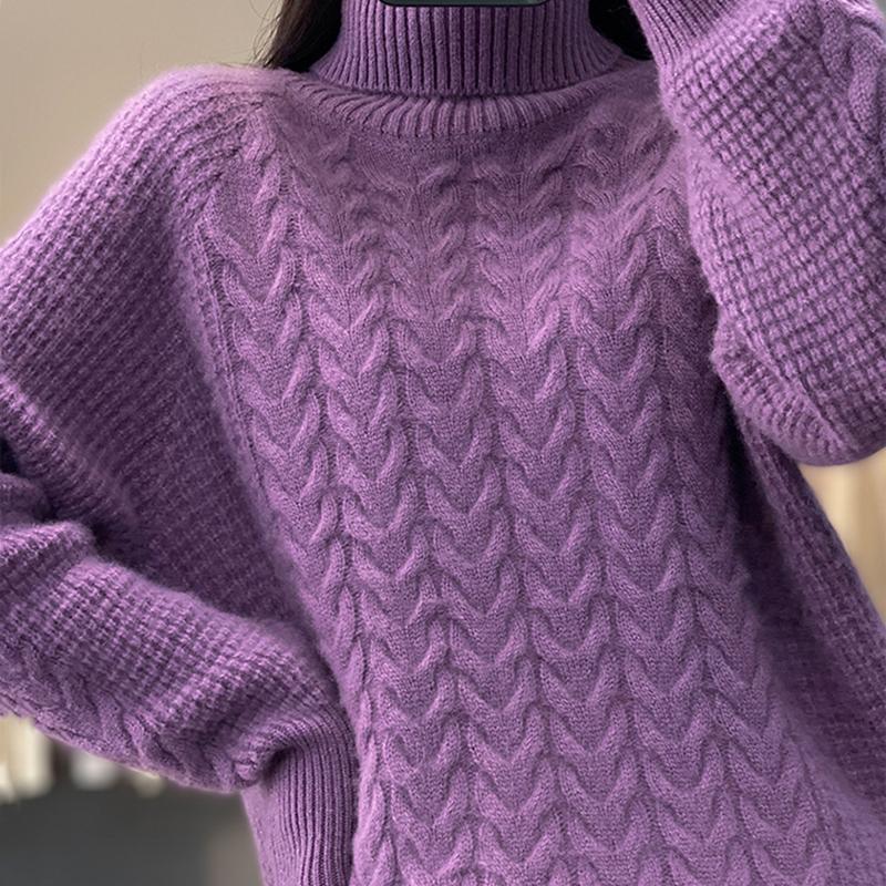 Fashion Turtleneck Sweater Women Autumn Winter Pullover Jumper Pull Streetwear Casual Knitted
