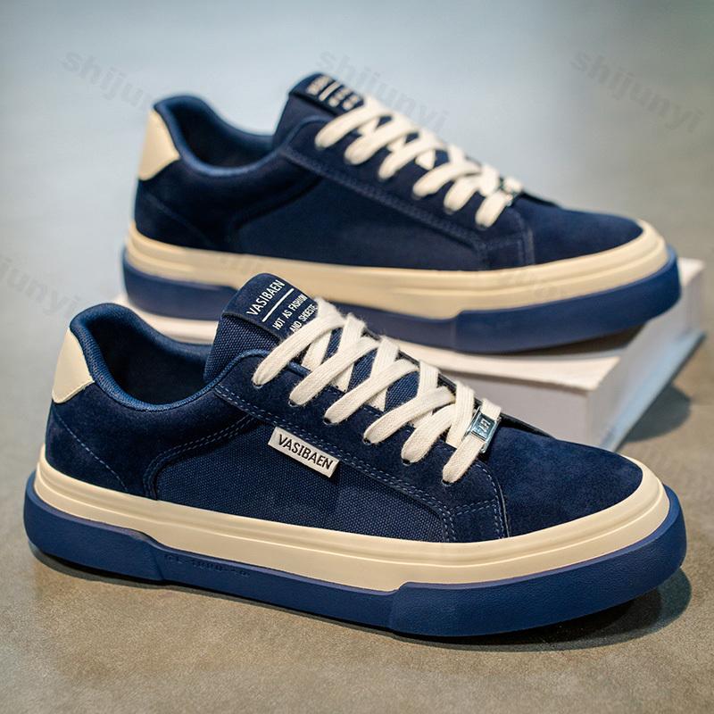 Mode Herr 2025 Höst Ny Modetrend Casual Tjocksulade Canvas Skor Andningsbara Mångsidiga Nischdesign Lågskurna Platåsneakers