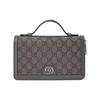 Gucci GG Supreme Zip Around Wallet Gray Canvas With Leather Trim Silver Hardware For Unisex Daily Use & Gifting