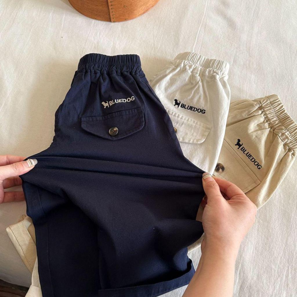 Kids' Cotton Embroidery Pants - Cartoon Puppy Design for Spring & Autumn