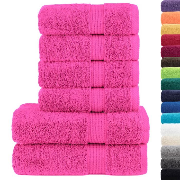 VidaXL Ensemble de Serviettes de Qualité Supérieure 6 pcs, Essuie-mains, Serviettes de Douche, Draps de Bain, Serviettes 137569