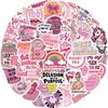 50 Pieces of Pink Fun Stickers for DIY Decoration of Handbooks, Phone Cases, Computer Posters, PVC Waterproofing