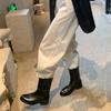 Yuanlitong Autumn and Winter New Washed Horse Leather Pattern Short Boots Korean Version Chelsea Boots Wear High-end Fashion Women's Boots