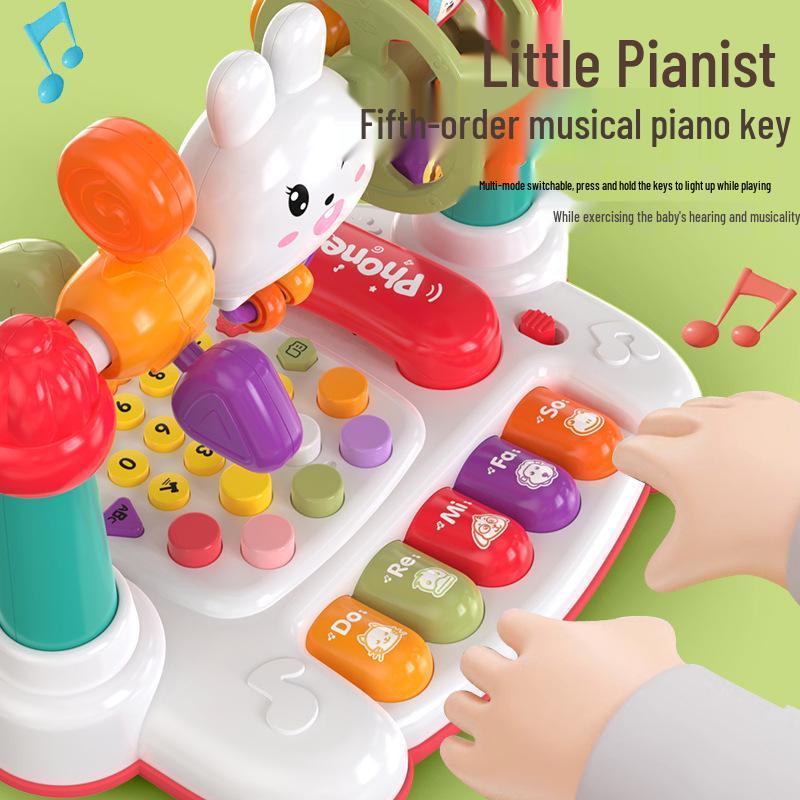Multifunctional Kids' Phone & Piano Toy with Lights and Music for Early Education