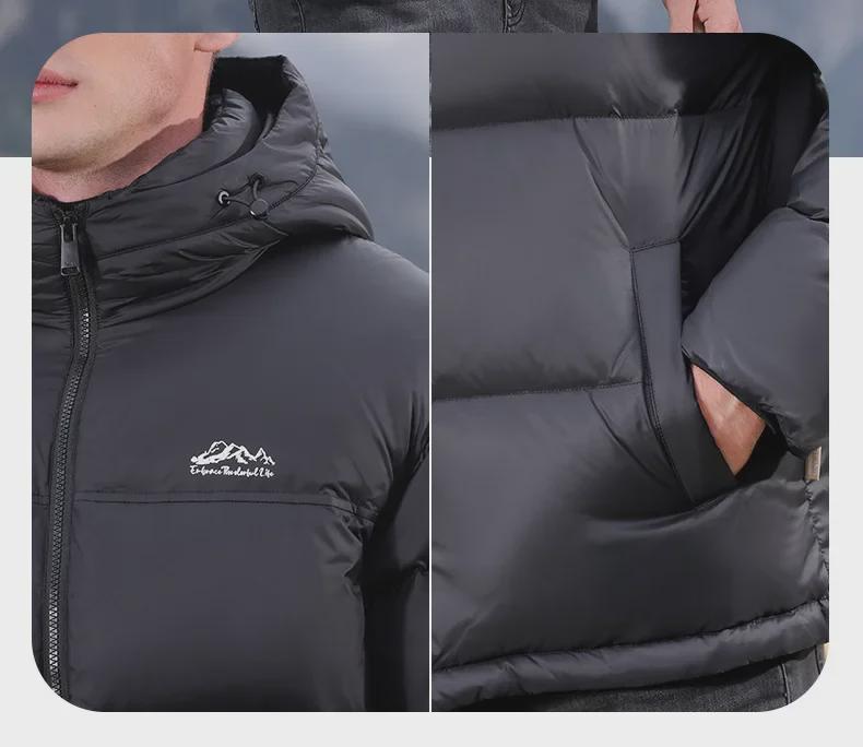 Kurze Daunenjacke für Herren im Winter – 90 % Daunen, dick und warm