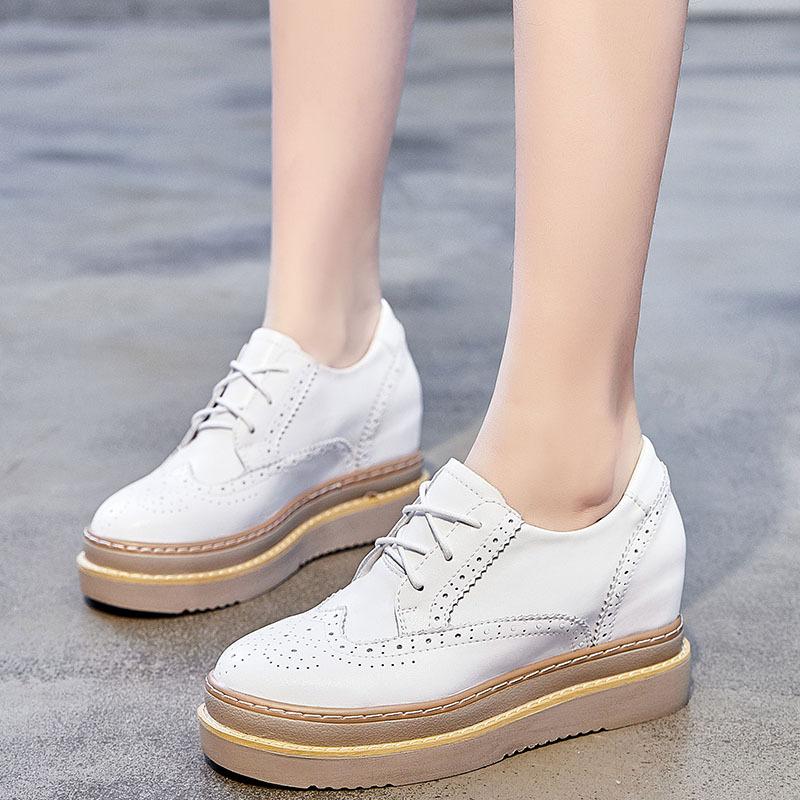 Inner height-increasing women's shoes, spring and summer muffin single shoes, thick soles show height, breathable, light, comfortable, casual and 