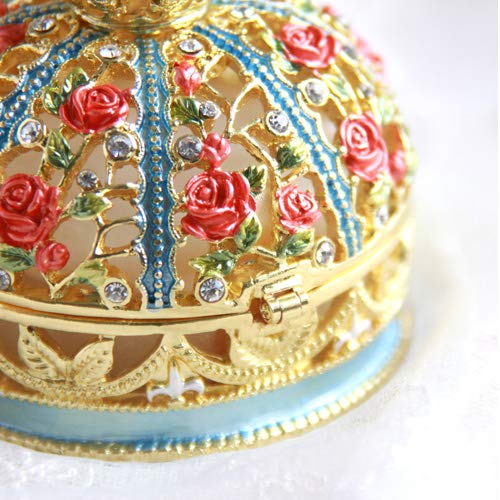 PIEARTH Rose Crown Jewelry Box EX601 (Gold Blue)