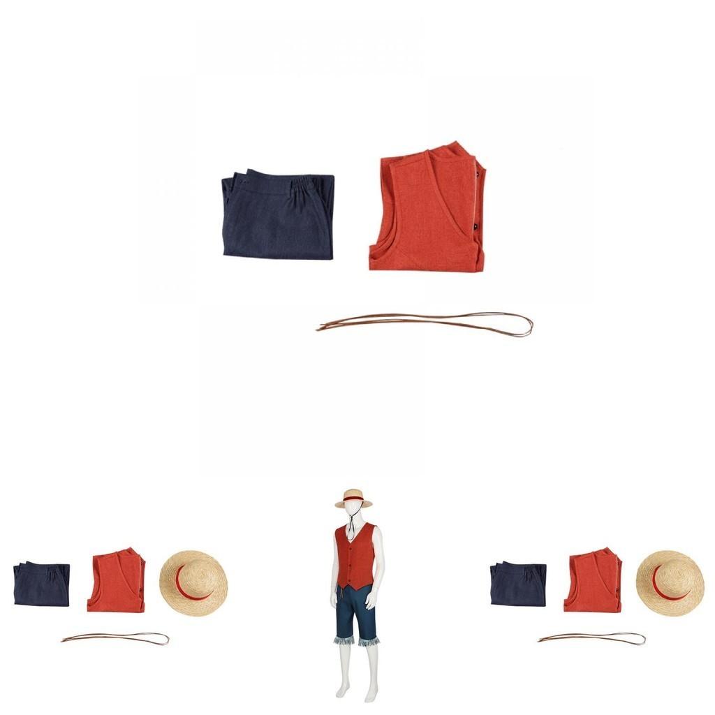 One Piece Luffy Real-Life Filmkostüm für Herren Piratenkönig Wano Königreich Cosplay