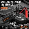 Car Jump Starter 2000A Peak, 12V Portable Power Pack for 7.0L Gas/5.5L Diesel, LCD Display