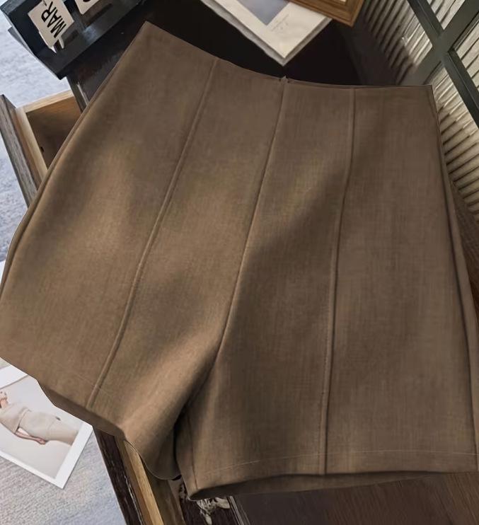 

Women s High-Waist Gray A-Line Shorts - Elegant Spring/Summer 2025 Collection L верблюд
