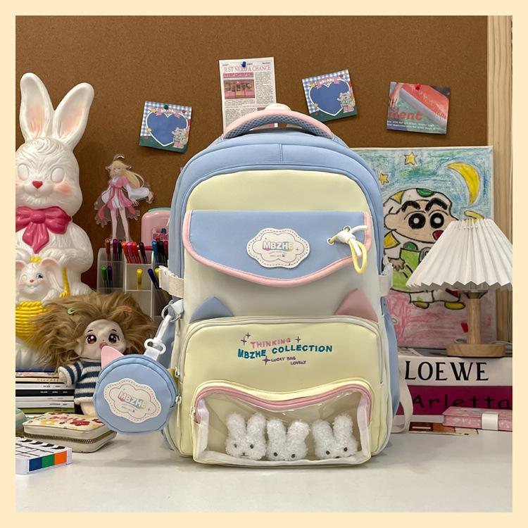 Schoolbag cute cartoon pain bag backpack 1011 new large capacity computer backpack junior high school girl high school student schoolbag