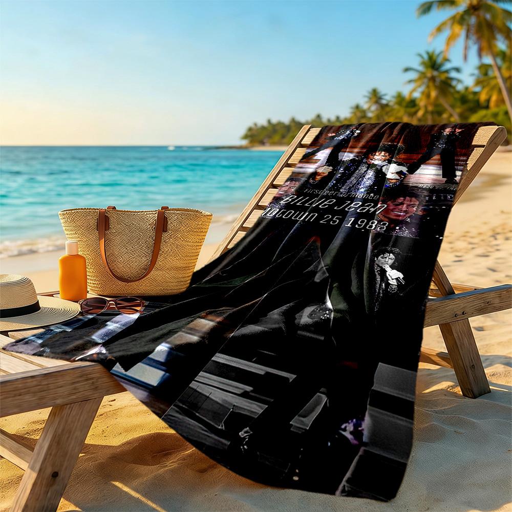 Michael Jackson Beach Towel Quick-Dry Soft Microfiber Comfortable Lightweight Perfect for Traveling Yoga Camping and Swimming
