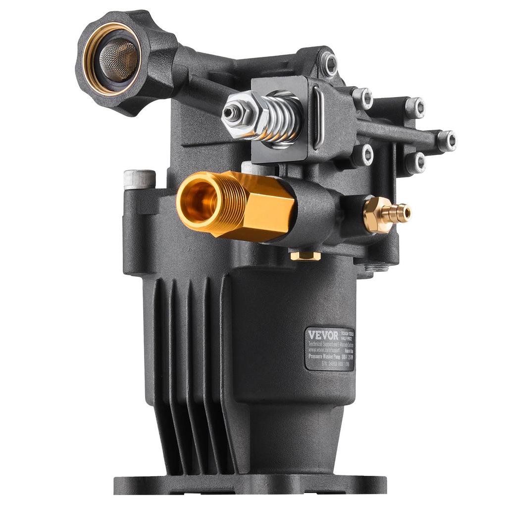 VEVOR Hochdruckreiniger Pumpe, 19mm(3/4 ") Welle Horizontal, 241 bar(3500 PSI), 9,5 L/min(2,5 GPM), Ersatz-Hochdruckreiniger-Pumpen-Kit mit 5 Düsen