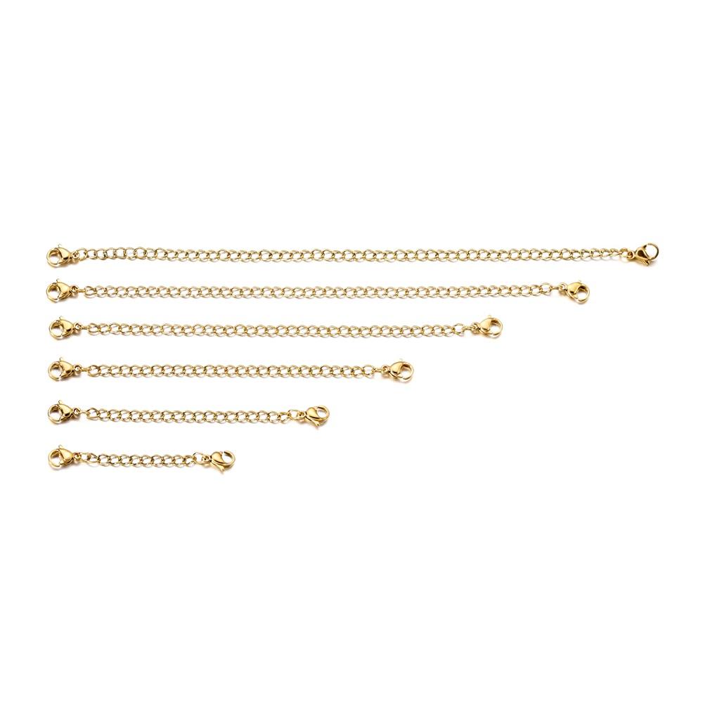 10Pcs/lot Stainless Steel Necklace Extension Chain Lobster Clasp Extended Chains For DIY Jewelry Making Supplies Accessories