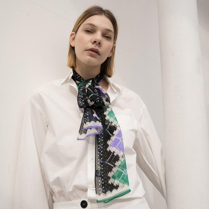 

BB’DE SOLI’DE claire silk tie scarf (3color) blue