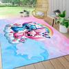 1pc Stitch Cartoon Carpet, 100% Polyester, Non-slip, Machine Washable, Waterproof, Outdoor Yard and Garden Decor, Home and Bedroom Decorative