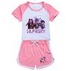 Kids Summer Sport T-Shirt And Shorts 2 Piece Outfit Tracksuit Set Short Sleeve Print Crop Tops With Clothing Set