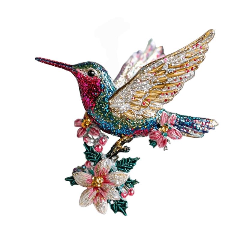 Hummingbird Hanging Ornament Acrylic Bird Pendant Christmas Tree Decoration For Festival Tree Wreath Window Display