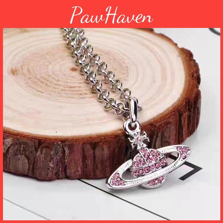 Elegant And Luxurious Saturn Necklace For Women Geometric Design With Sparkling Inlaid Diamonds