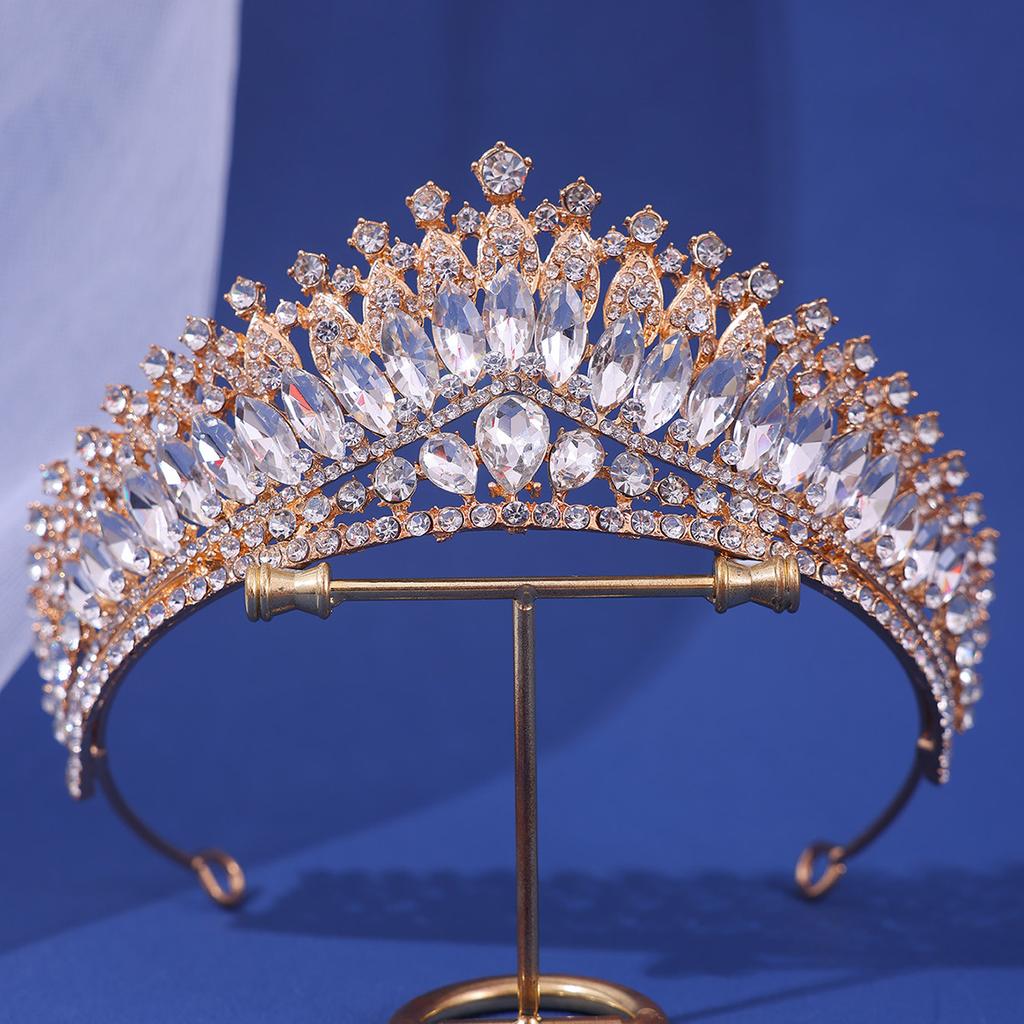 Svatební korunka Pokrývka hlavy Barokní Vintage princezna královna křišťálový diadém pro ženy Svatební korunka Doplňky k šatům do vlasů Šperky