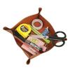 1 Pcs Creative Desk Storage PU Folding Imitation Leather Tray Sundries Key Snack Decoration Box Organizer Office School Supplies