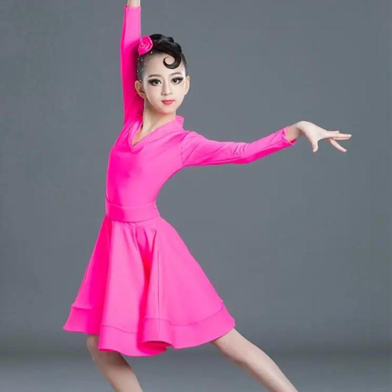 Girls Professional Latin Dancing Dress Kids Salsa Dance Wear Clothing Children's Performance Carnival Latin Stage Wear Clothes