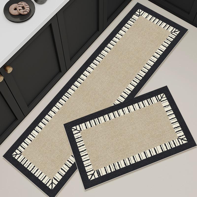 

Kitchen Floor Mat Pvc Waterproof Anti-Slip Carpet Leather Oil-Proof Foot Mats Simple Modern Home Decoration Long Rugs 1pc 50x80cm