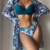 Swimsuit three-piece outerwear women's bikini split women's bikini sexy lace trend
