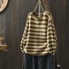 Striped Sweater Women's Loose Autumn Retro Bottoming Sweater Women's Top