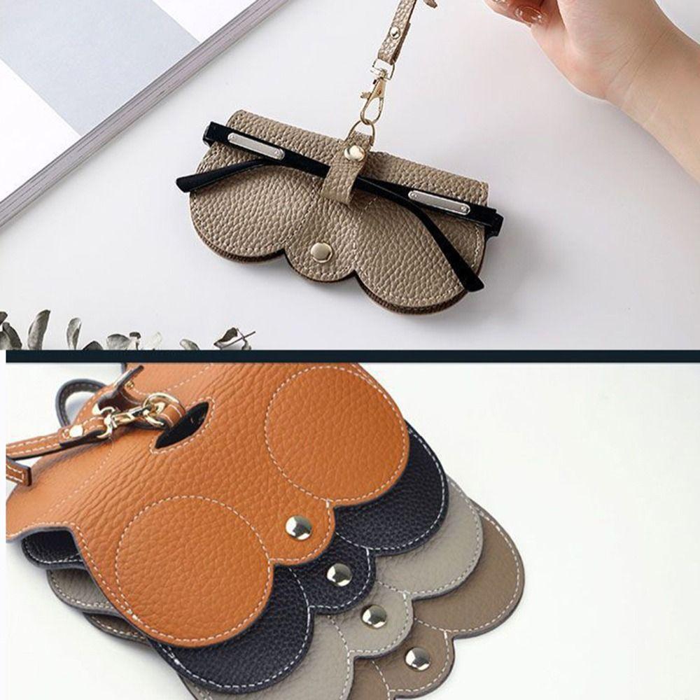 Cover For Women Hanging PU Leather Glasses Case Eyewear Pouch Eyewear Protector Sunglasses Pouch