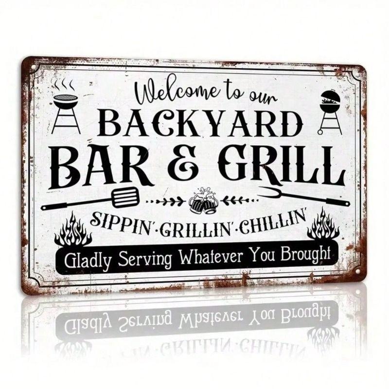 Vintage Rustic Metal Sign Yard Patio Decor 20x30cm