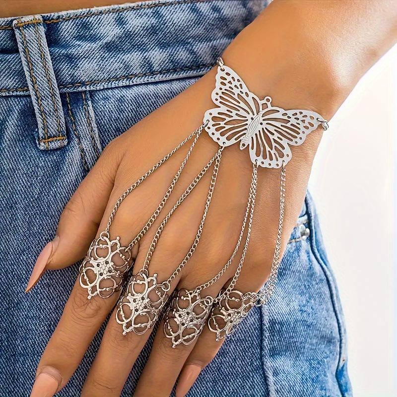 Bracelet Retro Gothic Butterfly Finger Bracelet Women s Hollow One Personalized Hand Jewelry