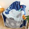 Soft Cartoon Fleece Blanket Toddlers Nap Time Double-Layer Sherpa 100x140cm Kids Bedding