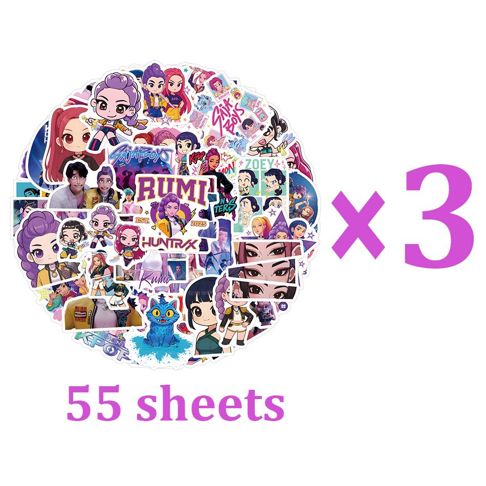 KPop Demon Hunters Creative Stickers Cartoon Characters Rumi Zoey Mira Cute Graffiti Stickers Waterproof Stickers Birthday Gifts