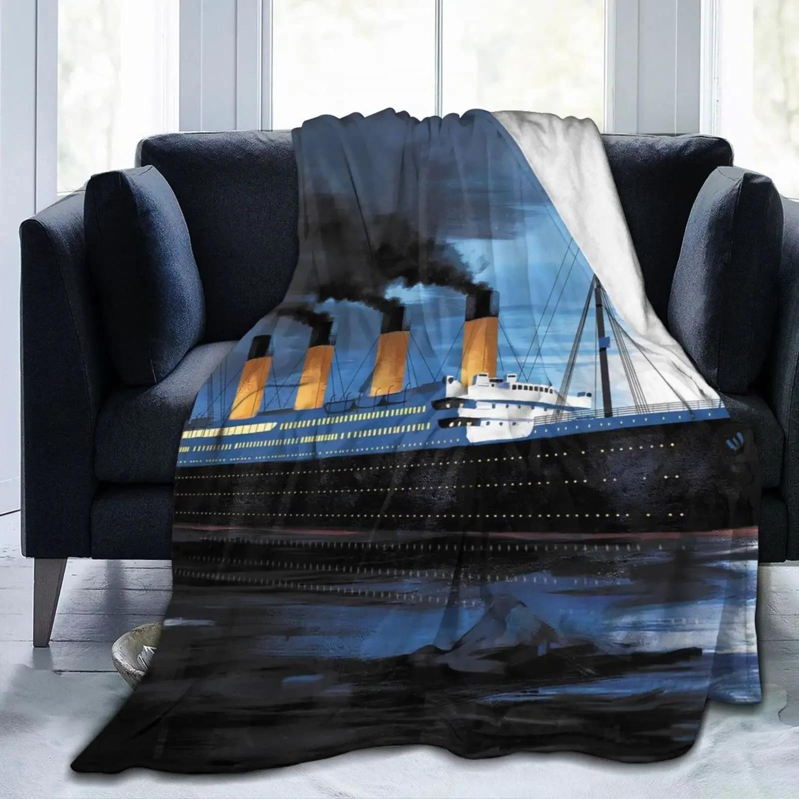 Titanic Sinken Kuscheldecke Super Weich Flauschig Gemütlich Warm Plüschdecke für Bett Sofa Stuhl Wohnzimmer Frühling Herbst Winter Frühling 75x90cm