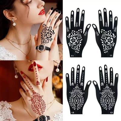 Henna Temporäres Tattoo Schablonen-Set - Kräuter Airbrush Halb-Permanente Designs