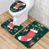 Christmas Bathroom Shower Curtain Bath Towel Floor Mat Five-Piece Set Bathroom Toilet Carpet Shower Foot Mat