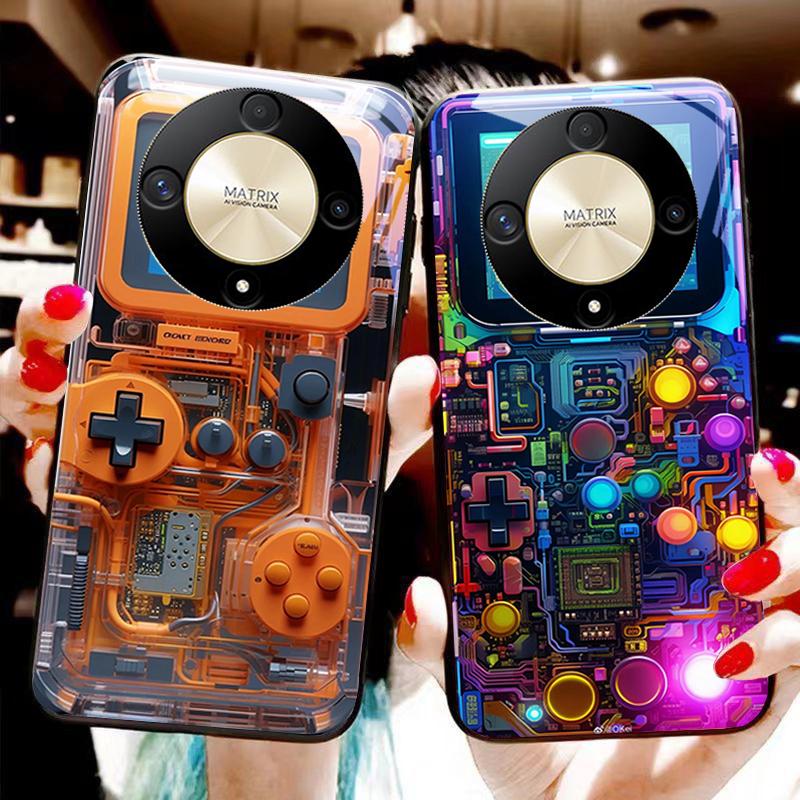Custodia per telefono in vetro temperato a colori per console di gioco per Honor Magic 6 50 70 90 Lite X7b 200 Pro Nova 10 Nova 5T X6 P30 Pura 70 Ultra