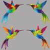 4 Pcs Acrylic Hummingbird Wall Art 2D Colorful Garden Birds Sculpture Outdoor Fence Hanging Ornaments for Garden Yard Living Room Kids Room Patio