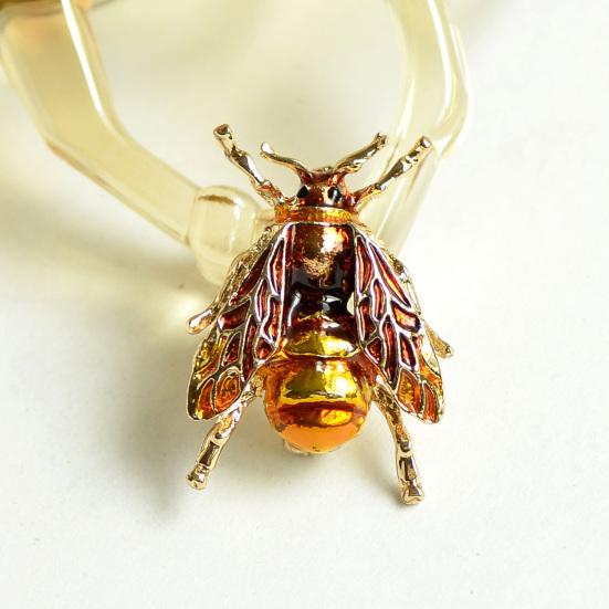 Brooch Pin Small Bee Shape Decorative Brooch with Enamel Finish Anti-Exposure Buckle Scarves Badge Party Accessory