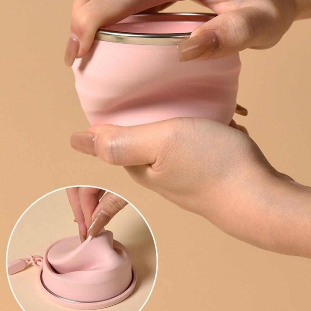 180ml Travel Collapsible Cup Silicone Telescopic Cup Space Saving Folding Water Cup  Camping