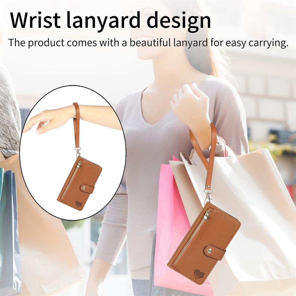 For Xiaomi Redmi Note 14 Pro 5G/Poco X7 5G Case RFID Blocking Zipper Pocket Leather Wallet Phone Cover with Strap