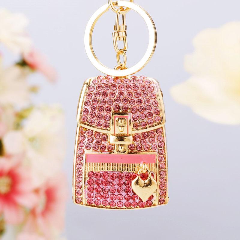 Cute Bag Shaped Keychain Zipper Design Women Girls Mini Backpack Keys Card Keychain Handbag Purse Pendant Key Ring Jewelry