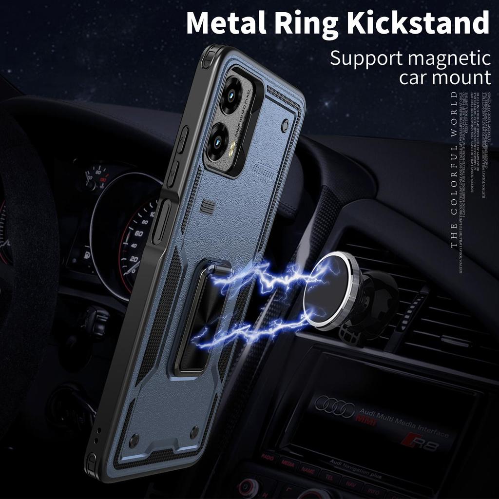 Multicolored For Motorola Moto G 2024/G PLAY/G POWER/G STYLUS/EDGE Anti-fall Phone Case Magnetic Car Mounting Ring Holder Cover