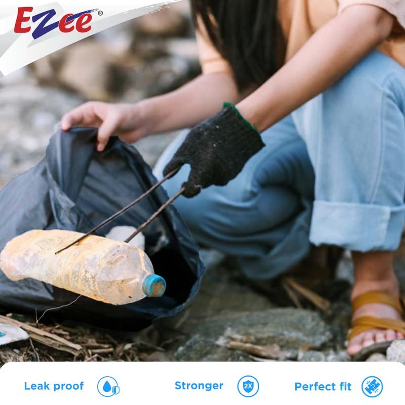 Ezee Live Life Ezee Way Black Garbage Bags for Dustbin|90 Pcs|Medium 19 X 21 Inches|30 Pcs X Pack of 3, 3 Count